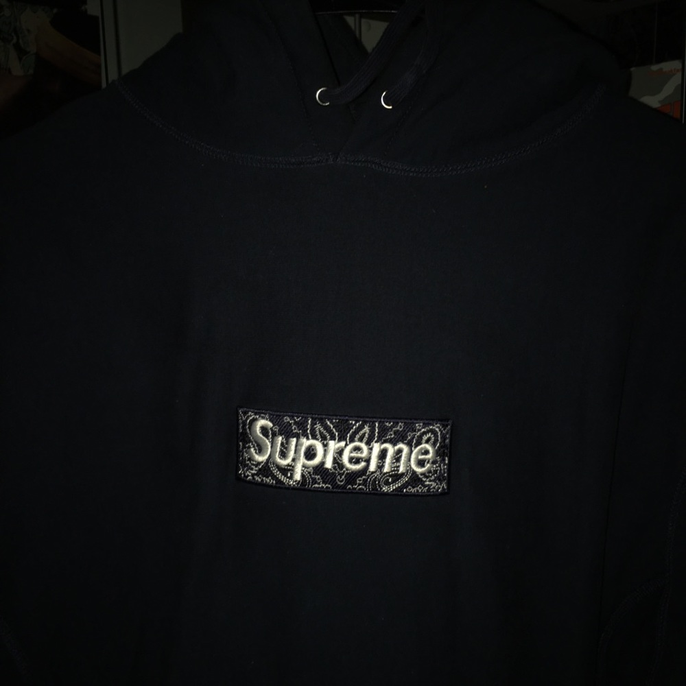Supreme Bandana Box Logo Hoodie Navy